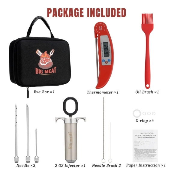 Big Meat Injector BBQ Set Tools with Case Brand New - Picture 5 of 5